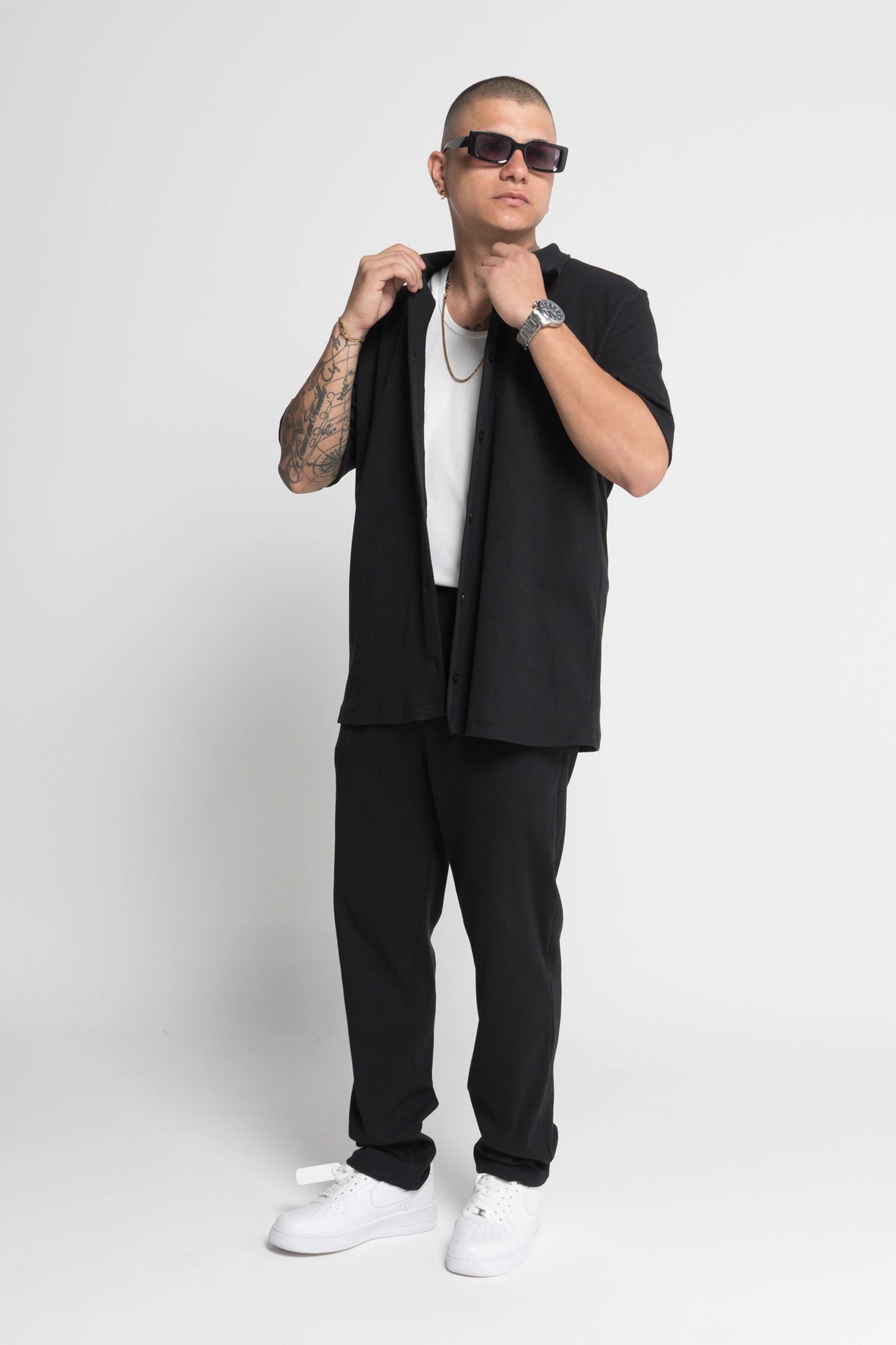 IND COJUNTO RIB PREMIUM - PANTALON + CAMISA + CAMISILLA