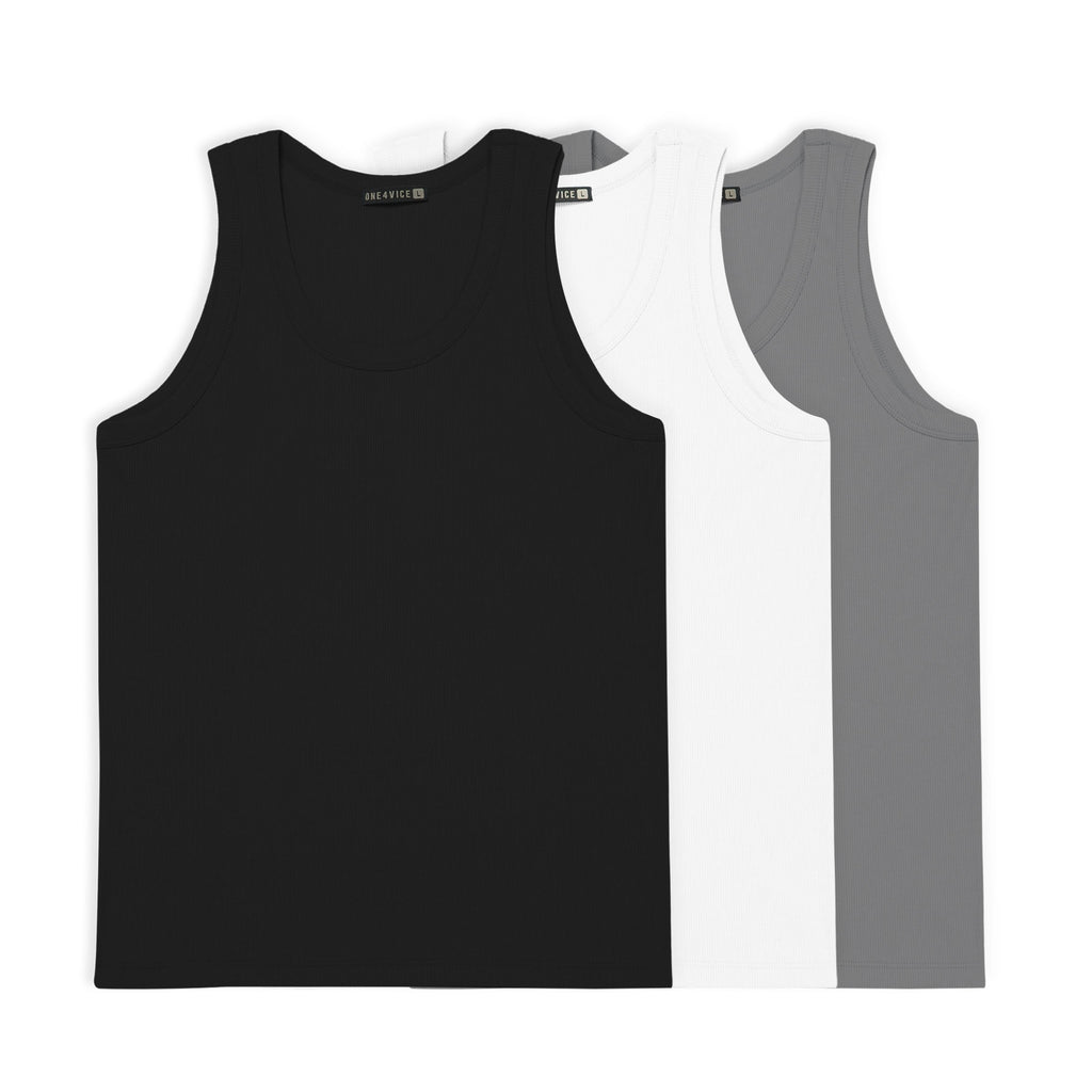 3PACK CAMISILLA (TANK) PREMIUM - (NEGRO, BLANCO, GRIS)