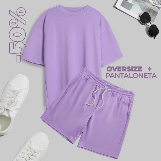 CONJUNTO PANTALONETA (LILA) + OVERSIZE (LILA)