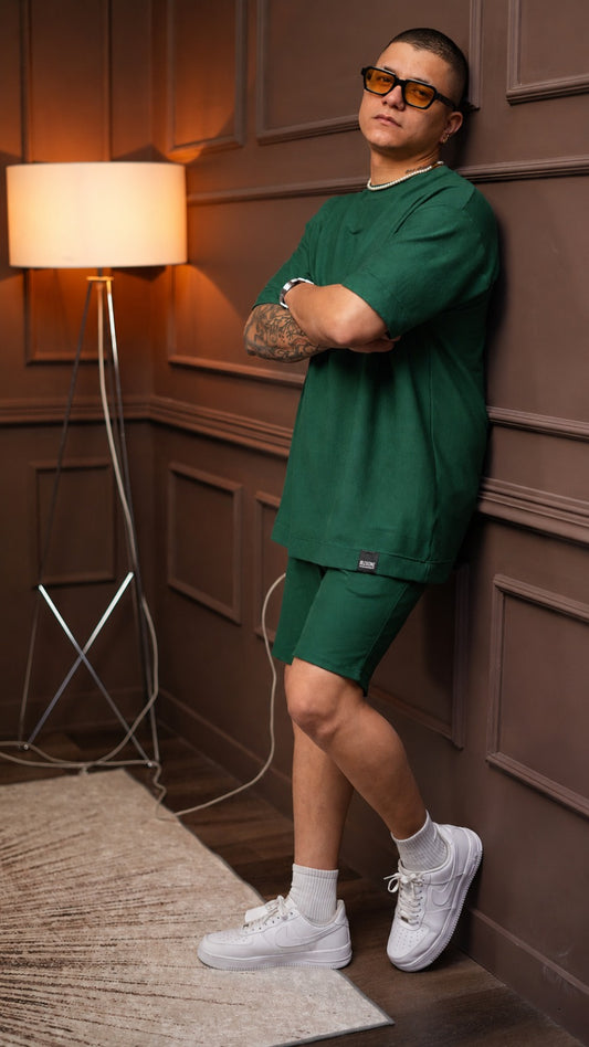 CONJUNTO RIB | OVERSIZE (VERDE OSURO) + PANTALONETA (VERDE OSCURO)